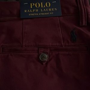 POLO 34x32 stretch straight fit red khaki type men’s pant NEW WITH TAGS
